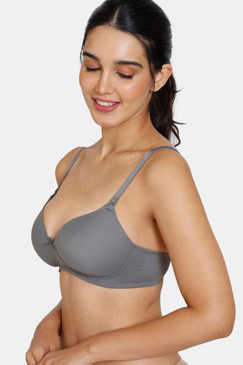 Buy Zivame Padded Non Wired 3/4th Coverage T-Shirt Bra - Lava Smoke at  Rs.909 online