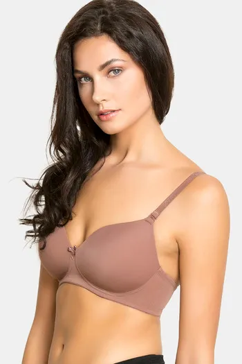 Zivame Beautiful Basics Padded Non Wired 3-4th Coverage T-Shirt Bra -  Nutmeg2 in Ahmedabad at best price by Shreeji Lingerie Hub - Justdial