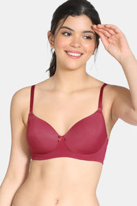 Buy Rosaline Everyday Double Layered Non Wired 3/4th Coverage T-Shirt Bra ( Pack of 2) - Purple Salmon at Rs.525 online