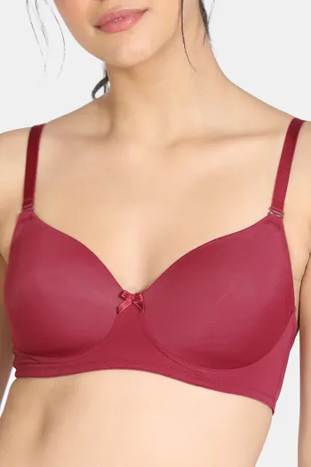 Buy Zivame Padded Non Wired 3/4th Coverage T-Shirt Bra - Rhododendron at  Rs.839 online