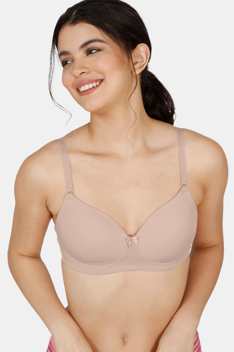 Buy Zivame Embossed Mesh Padded Wired 3/4th Coverage T-Shirt Bra - Crystal  Seas at Rs.400 online