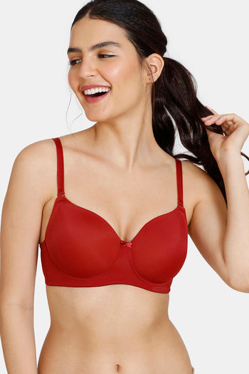 Buy Zivame Padded Non Wired 3/4th Coverage T-Shirt Bra - Sundried Tomato at  Rs.907 online