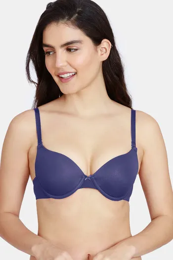 Buy Women's Printed Heavily Padded Underwired Push-Up Bra Blue