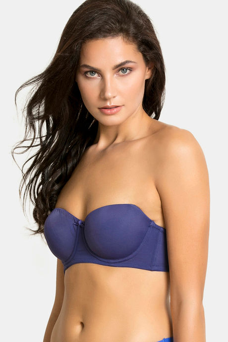Buy Zivame Beautiful Basics Padded Wired 3/4th Coverage Strapless Bra -  Blue Ribbon at Rs.846 online