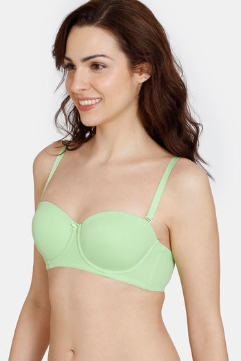 Buy Zivame Beautiful Basics Padded Wired 3/4th Coverage Strapless Bra -  Jade Lime at Rs.389 online