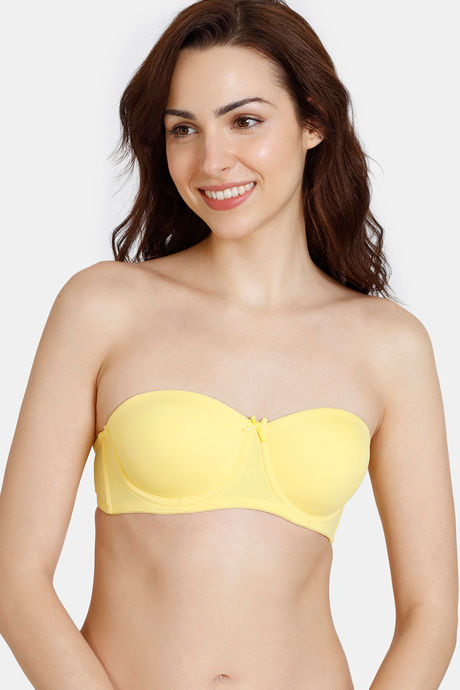 Buy Zivame Beautiful Basics Padded Wired 3/4th Coverage Strapless Bra -  Minion Yellow at Rs.648 online