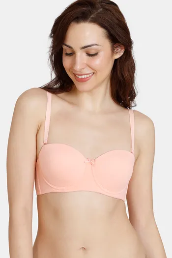 Buy Zivame Wonderwire Padded Wired 3-4th Coverage T-shirt Bra - Peach Pearl  Online