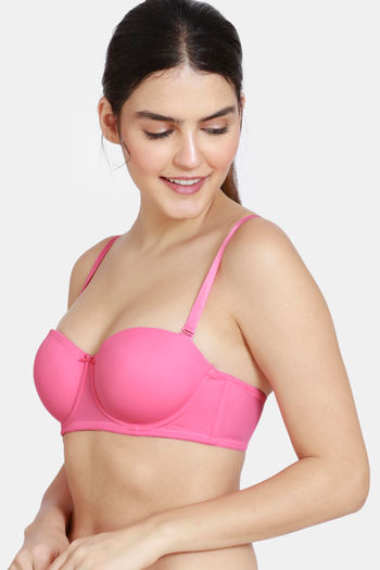 Buy Zivame Beautiful Basics Padded Wired 3/4th Coverage Strapless Bra - Lava  Smoke at Rs.547 online
