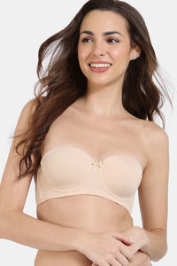 Buy Zivame Beautiful Basics Padded Wired 3/4th Coverage Strapless Bra-Toasted Almond