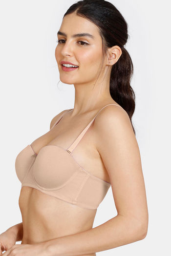 Zivame Priority Invisible Line Padded Wireless T Shirt Bra with Back  Smoothening-Skin