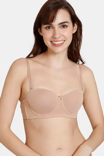 Buy Zivame Women's Polyamide Elastane Padded Wired Casual 3/4Th Coverage  Strapless/Multiway Bra (ZI1133COREGBLUE0034C_Blue_34C) at