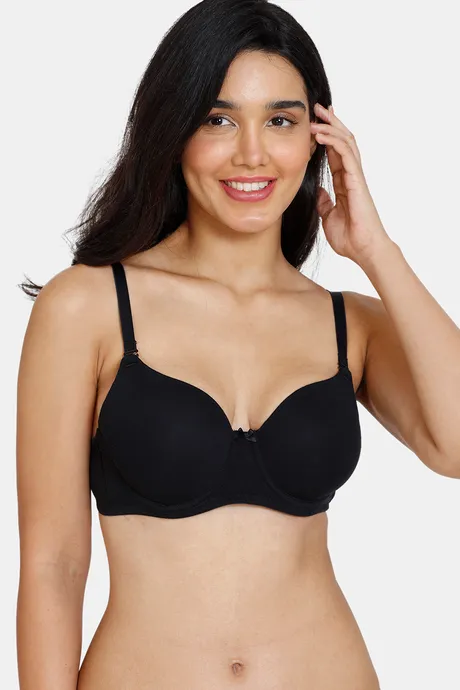 Buy Zivame Padded Wired 3/4th Coverage T-Shirt Bra - Anthracite at