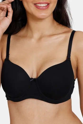 Buy Zivame Padded Wired 3/4th Coverage T-Shirt Bra - Anthracite at