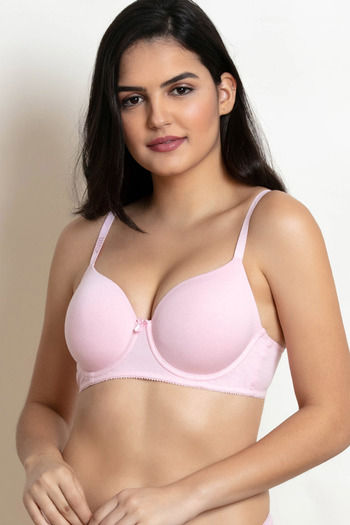 Buy Zivame Fashion Print Push Up Wired 3/4th Coverage T-Shirt Bra-Pink  Space Dyed Print at Rs.358 online