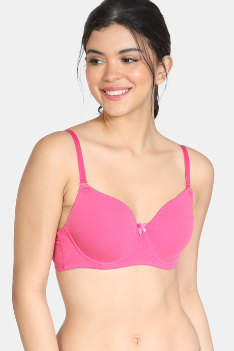 Buy Zivame Naughty Neon Seamless Underwired Wired T-Shirt Bra-Pink at  Rs.717 online