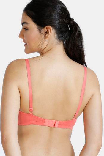Buy Zivame Padded Wired 3/4th Coverage T-Shirt Bra - Georgia Peach at Rs.360  online