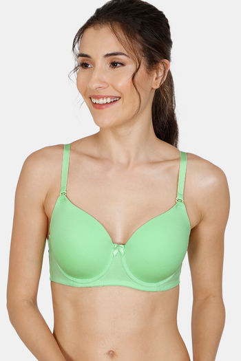 Zivame Padded Wired 3/4th Coverage T-Shirt Bra - Paradise Green