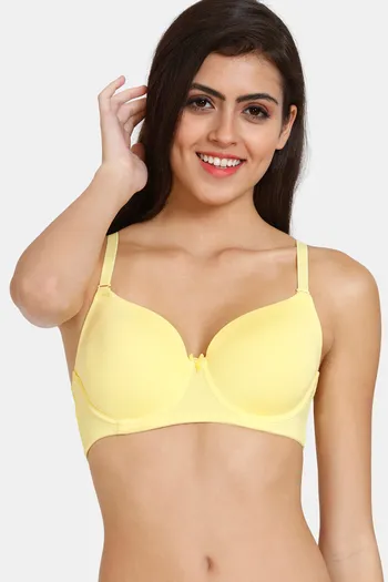 Buy Zivame Sporty Twist Padded Non Wired 3-4th Coverage T-shirt Bra -  Virtual Pink online