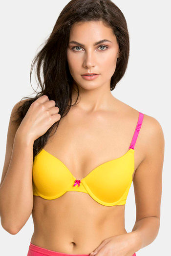 Buy Zivame Yellow Under Wired Padded Push-Up Bra for Women Online