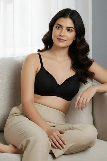 Buy Zivame Padded Non Wired 3/4th Coverage T-Shirt Bra - Anthracite