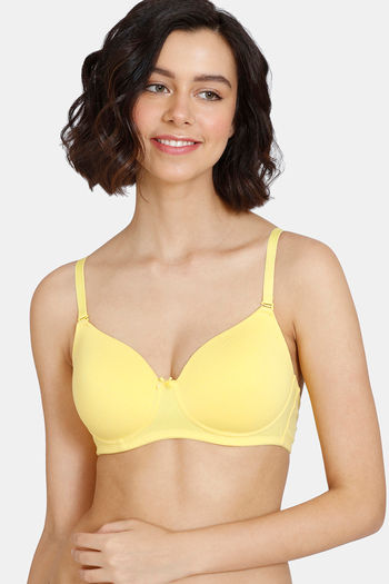 Buy Zivame Padded Non Wired 3/4th Coverage T-Shirt Bra - Aspen Gold at  Rs.779 online