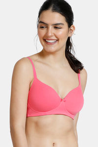 Buy Zivame Padded Non Wired 3/4th Coverage T-Shirt Bra-Calypso Coral