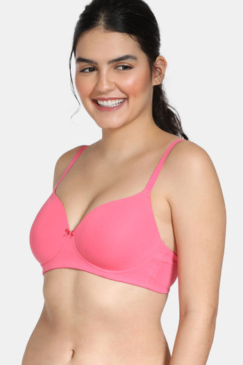 Buy Zivame Women's Polyamide Non Padded Wired 3/4Th Coverage Seamless Super  Support Bra (ZI010240X5BPINK038DD_Pink_38DD) at