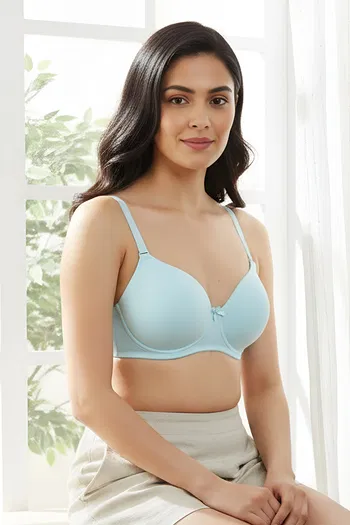 Buy Zivame Padded Non Wired 3/4th Coverage T-Shirt Bra - Plume