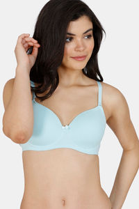 Buy Zivame Padded Non Wired 3/4th Coverage T-Shirt Bra- Plume