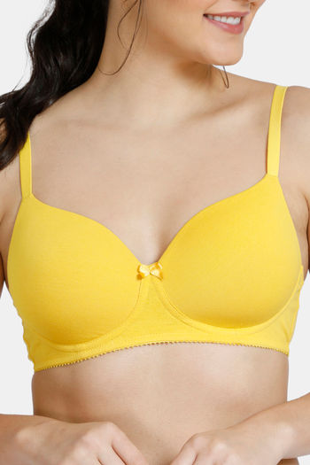 Zivame Push-Up Wired Medium Coverage Bra - Sulphur