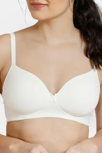 Buy Zivame Padded Non Wired 3/4th Coverage T-Shirt Bra - Whisper White at  Rs.777 online