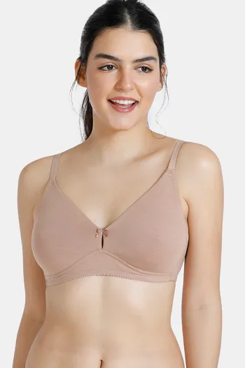 Buy Zivame Double Layered Non Wired 3/4th Coverage T-Shirt Bra - Nude at  Rs.323 online