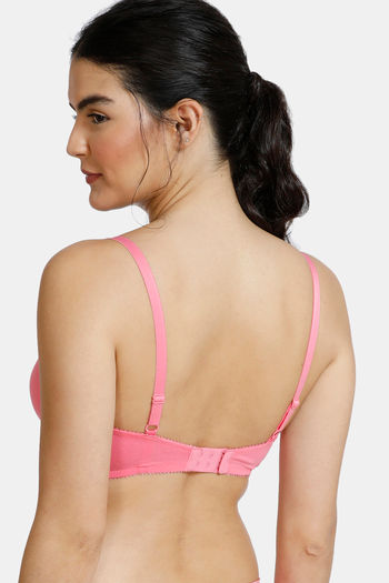 Zivame Moroccan Lace Padded Wired 3/4th Coverage Pretty Back Bra -  Bittersweet