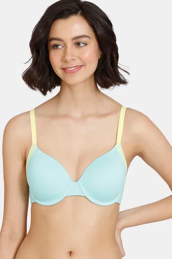 Buy Zivame Happy Basics Padded Wired 3/4th Coverage T-Shirt Bra - Aruba  Blue at Rs.448 online