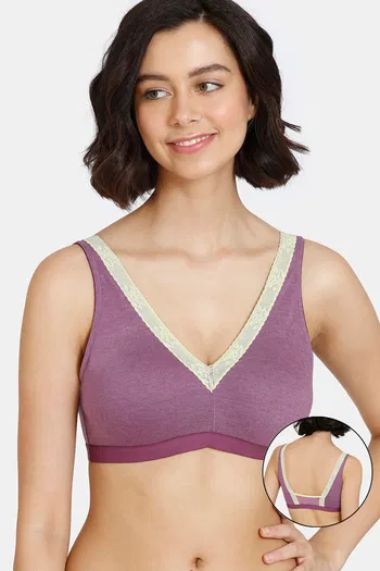 Buy Zivame Basics Double Layered Non-Wired 3/4th Coverage Maternity / Nursing  Bra - Purple Passion Online