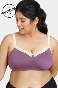 Buy Zivame Happy Basics Double Layered Non-Wired Full Coverage T-Shirt Bra - Purple Passion