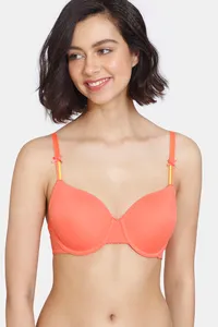 Buy Penny by Zivame Women's Cotton Elastane Padded Non-Wired Casual 3/4Th  Coverage T-Shirt Bra (PY1022FASHAPINK0034C_Pink_34C) at