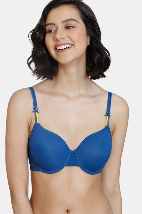 Buy Zivame Darling Nikki Padded Wired 3/4th Coverage T-Shirt Bra - Set Sail  at Rs.498 online