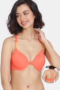 Buy Precieux de Zivame Diamante Back Shimmer Cup Padded Wired Front Open Bra-Black  at Rs.1975 online