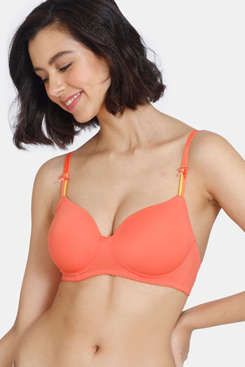 Non-Wired Fixed Strap Non Padded Women's T-Shirt Bra