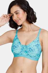 Buy Zivame Summer Blooms Padded Non-Wired 3/4th Coverage T-Shirt Bra - Ceramic