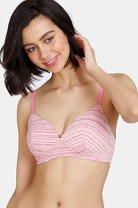 Buy Zivame Gelato Padded Non-Wired 3/4th Coverage T-Shirt Bra - Pink Cosmos