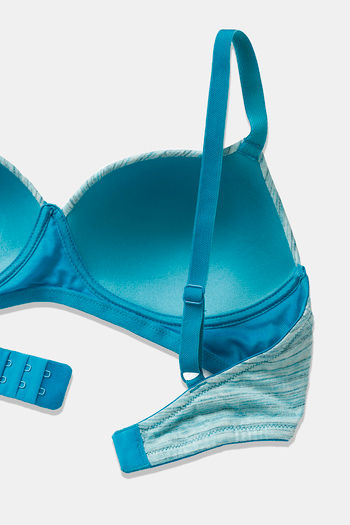 Buy Zivame Gelato Padded Non-Wired 3/4th Coverage T-Shirt Bra - Tile Blue  at Rs.498 online