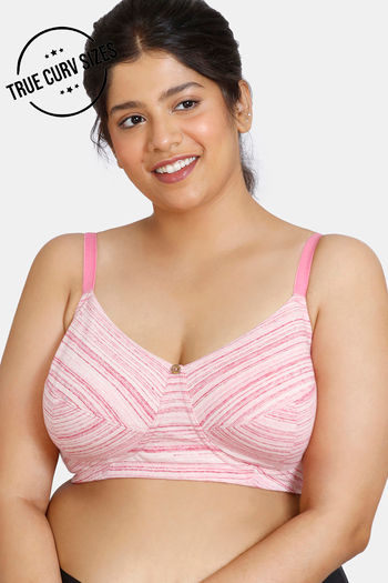 Buy Zivame True Curv Gelato Lightly Lined Non Wired 3/4th Coverage Super Support Bra - Pink Cosmos
