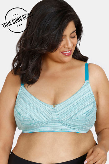 Buy Zivame True Curv Gelato Lightly Lined Non Wired 3/4th Coverage Super Support Bra - Tile Blue