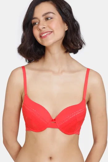 Buy Zivame Heartstopper Push-Up Wired 3/4th Coverage Bra - Hibiscus