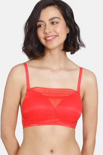 Buy Zivame Heartstopper Padded Non-Wired 3/4th Coverage Cami Bra - Hibiscus