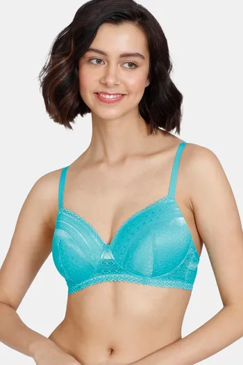 Buy Zivame Heartstopper Padded Non-Wired 3/4th Coverage T-Shirt Bra - Ceramic