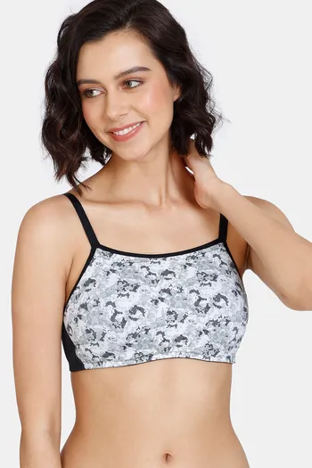 Buy Zivame Pixel Play Padded Non Wired 3/4th Coverage Cami Bra - Anthracite