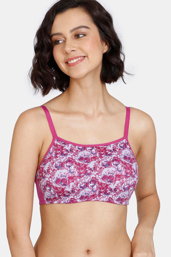 Buy Zivame Pixel Play Padded Non Wired 3/4th Coverage Cami Bra - Vivid Viola